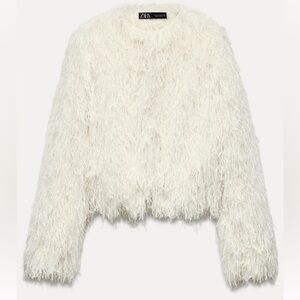 Zara fringe jacket with metallic thread